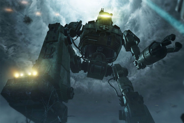 Giant robot cloudy sky head free wallpaper - medium preview image