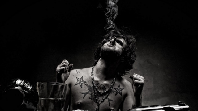 Man gun water cigarette hand free wallpaper - medium preview image