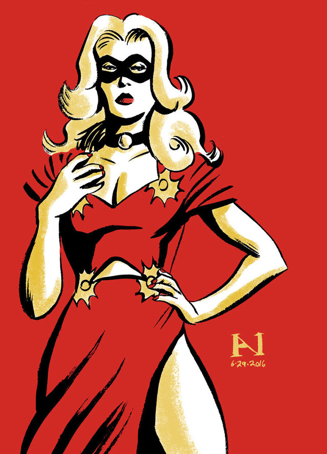 Woman red dress mask gold free wallpaper - medium preview image