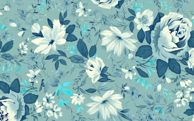 Blue white flower pattern background #4 free wallpaper - medium preview image