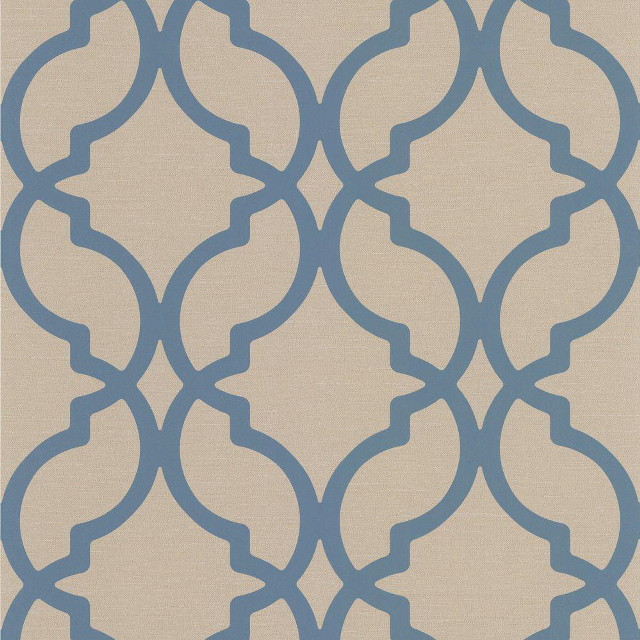 Beige blue rug trellis pattern free wallpaper - medium preview image