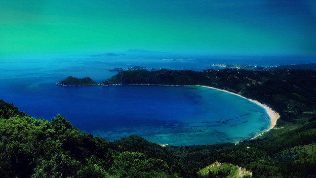 Beach view hilltop water daylight free wallpaper - medium preview image