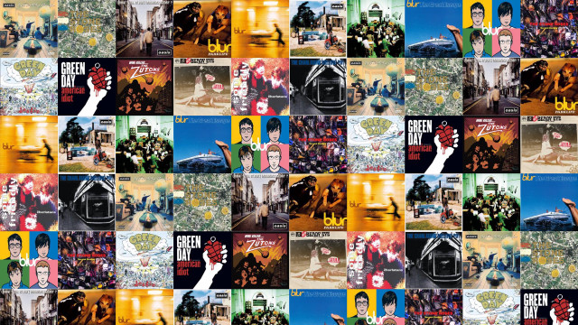 Collage people building clock camera free wallpaper - medium preview image
