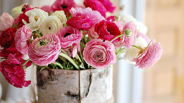Vase filled pink white flowers free wallpaper - medium preview image