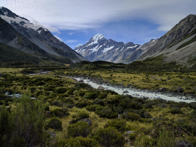 River valley mountains hills snow free wallpaper - medium preview image