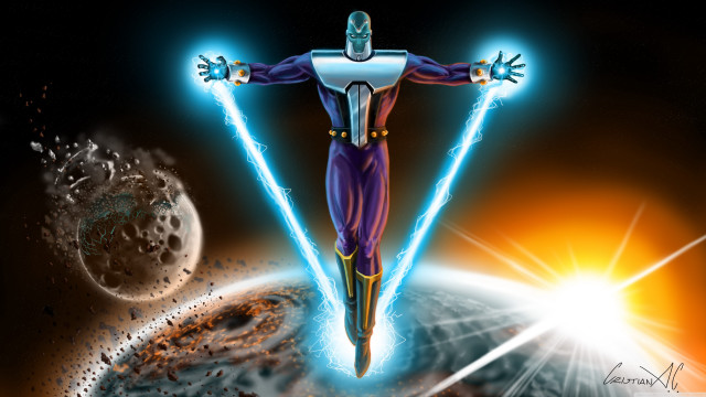 Man space suit planet star free wallpaper - medium preview image