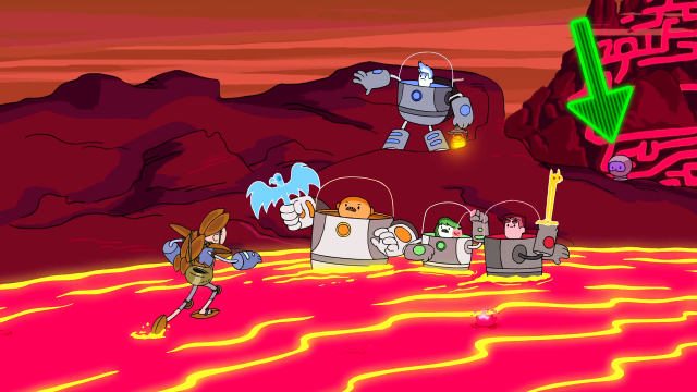 Cartoon robot girl man green free wallpaper - medium preview image