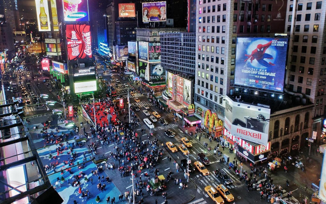 City street neon night traffic free wallpaper - medium preview image