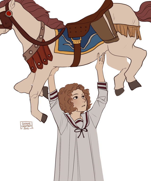 Woman holding horse man standing free wallpaper - medium preview image