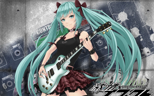 Girl long hair guitar short free wallpaper - medium preview image