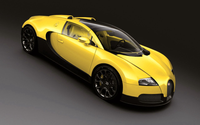 Yellow black bugatti gray background free wallpaper - medium preview image