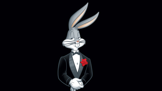 Rabbit tuxedo rose lapel bowtie free wallpaper - medium preview image