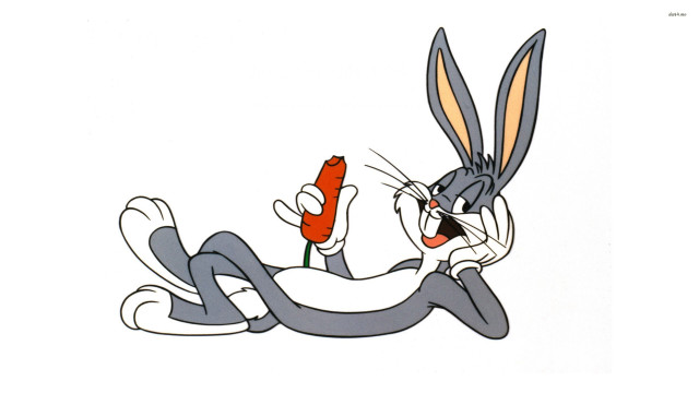 Cartoon rabbit holding carrot mouth free wallpaper - medium preview image