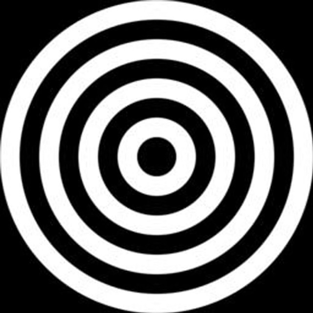 Black white circle moon opart free wallpaper - medium preview image