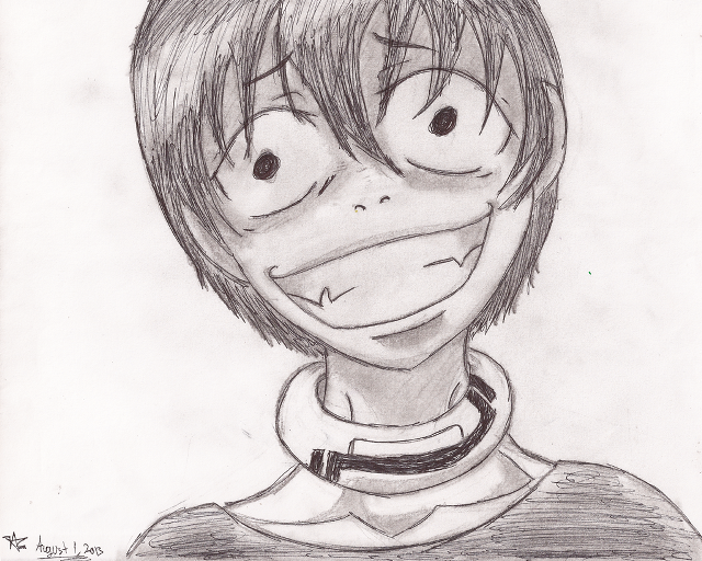 Goofy boy collared shirt drawing free wallpaper - medium preview image