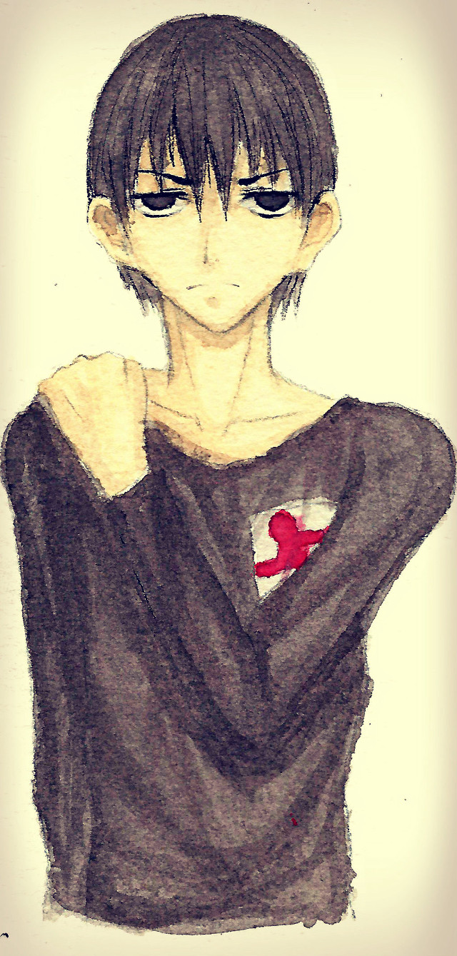 Person red heart black shirt free wallpaper - medium preview image
