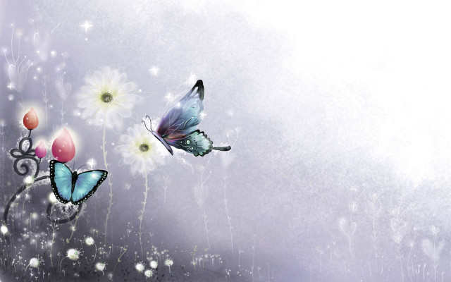 Butterflies flying flowers branch eggs free wallpaper - medium preview image