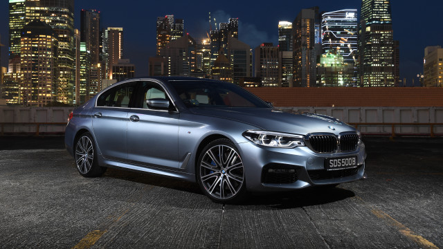 Silver car city skyline night #7 free wallpaper - medium preview image