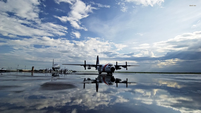 Plane tarmac background clouds sky free wallpaper - medium preview image