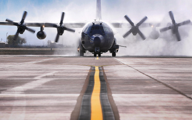Large airplane runway smoke wings free wallpaper - medium preview image