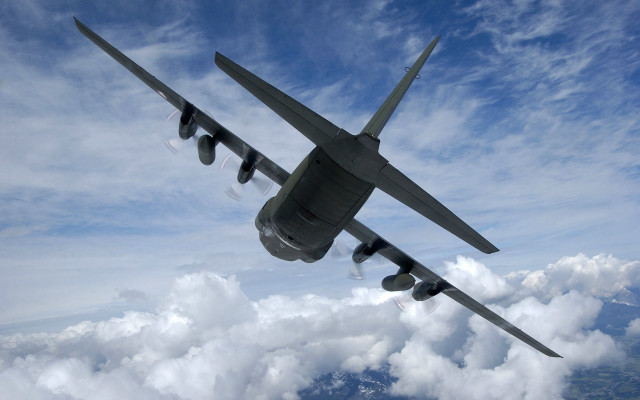 Large airplane cloudy sky dynamic free wallpaper - medium preview image