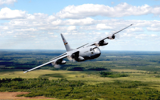 Large plane green field blue free wallpaper - medium preview image
