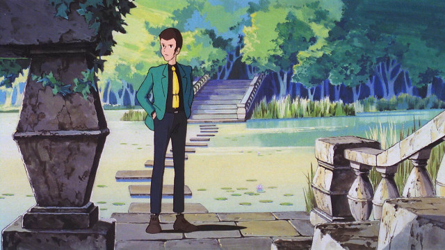 Man bridge cartoon trees lake free wallpaper - medium preview image