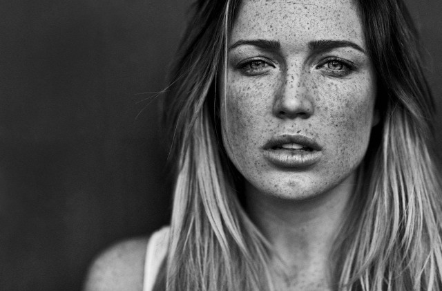 Woman freckled hair freckled eyes free wallpaper - medium preview image