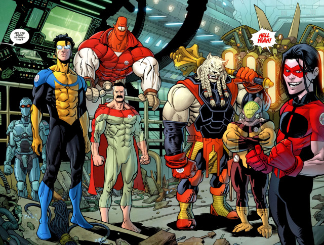 Superheroes room comic strip above free wallpaper - medium preview image