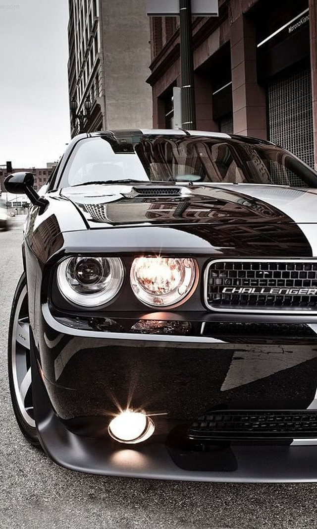 Black car parked road tall free wallpaper - medium preview image