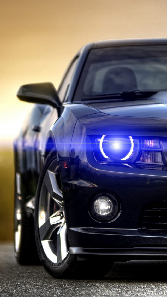 Blue car bright headlight driving free wallpaper - medium preview image