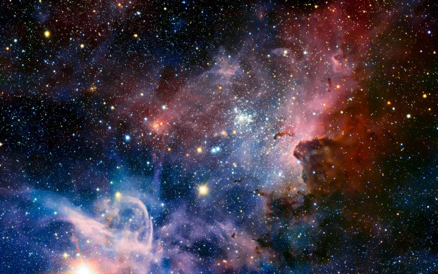 Star cluster blue red background free wallpaper - medium preview image