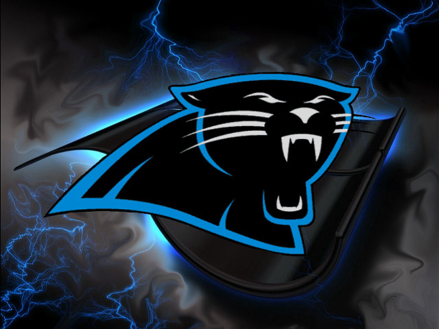 Black panther logo blue lightning free wallpaper for desktop - medium preview image