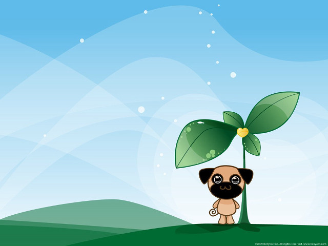 Small dog tree leaf heart free wallpaper - medium preview image