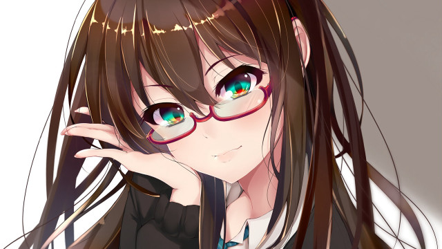 Girl glasses long hair posing free wallpaper - medium preview image