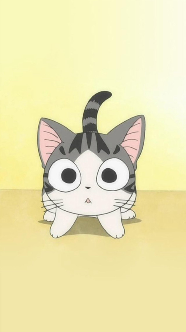 Cat big eyes table yellow free wallpaper - medium preview image