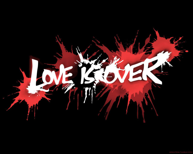 Love is over red splatters free wallpaper - medium preview image