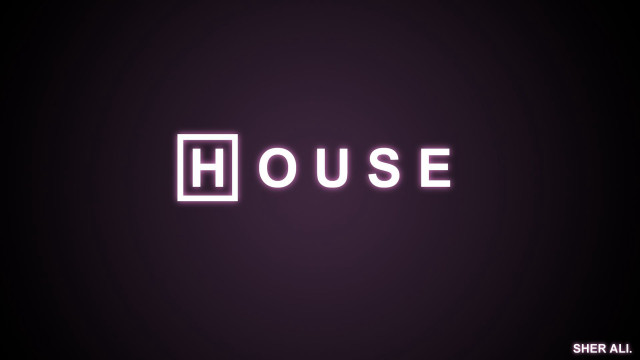 Neon sign house wall side free wallpaper - medium preview image