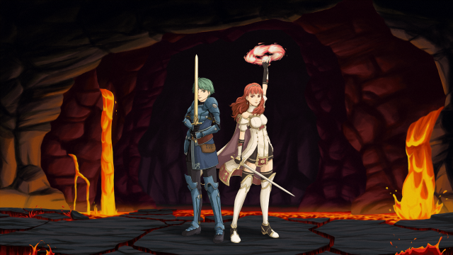 Couple cave sword light fire free wallpaper - medium preview image