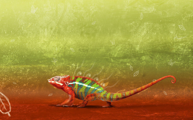 Colorful lizard psychedelic digital painting #2 free wallpaper - medium preview image