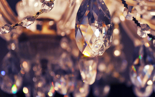 Crystal chandelier city lights bokeh free wallpaper - medium preview image