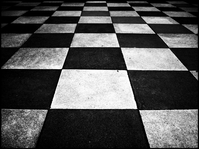 Black white checkered floor pattern free wallpaper - medium preview image