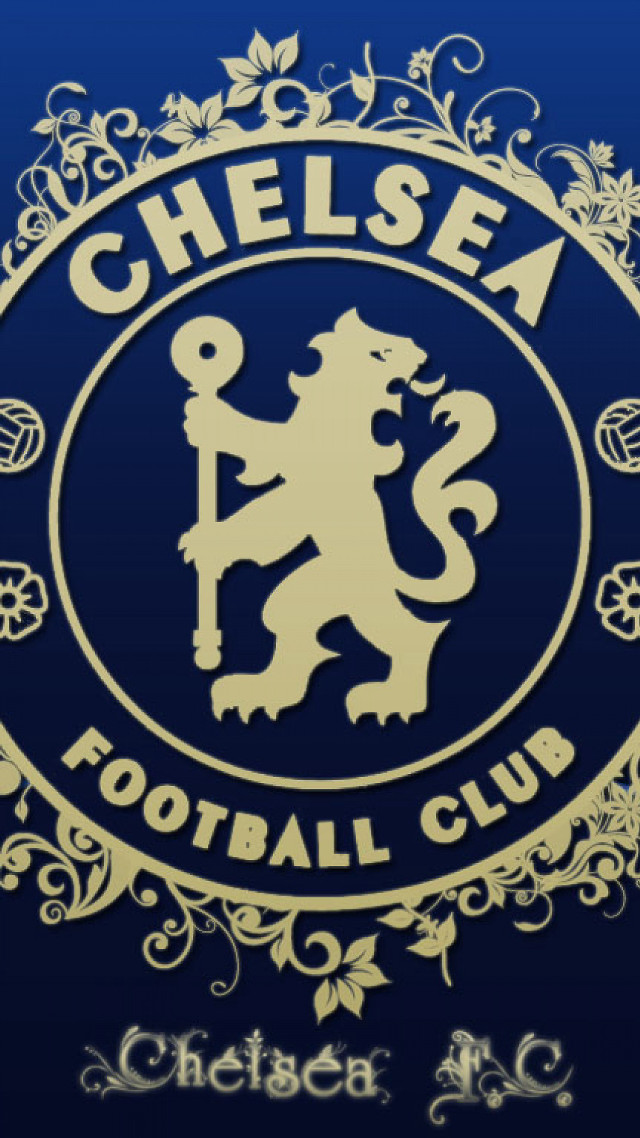 Chelsea lion gold foiling blue free wallpaper - medium preview image