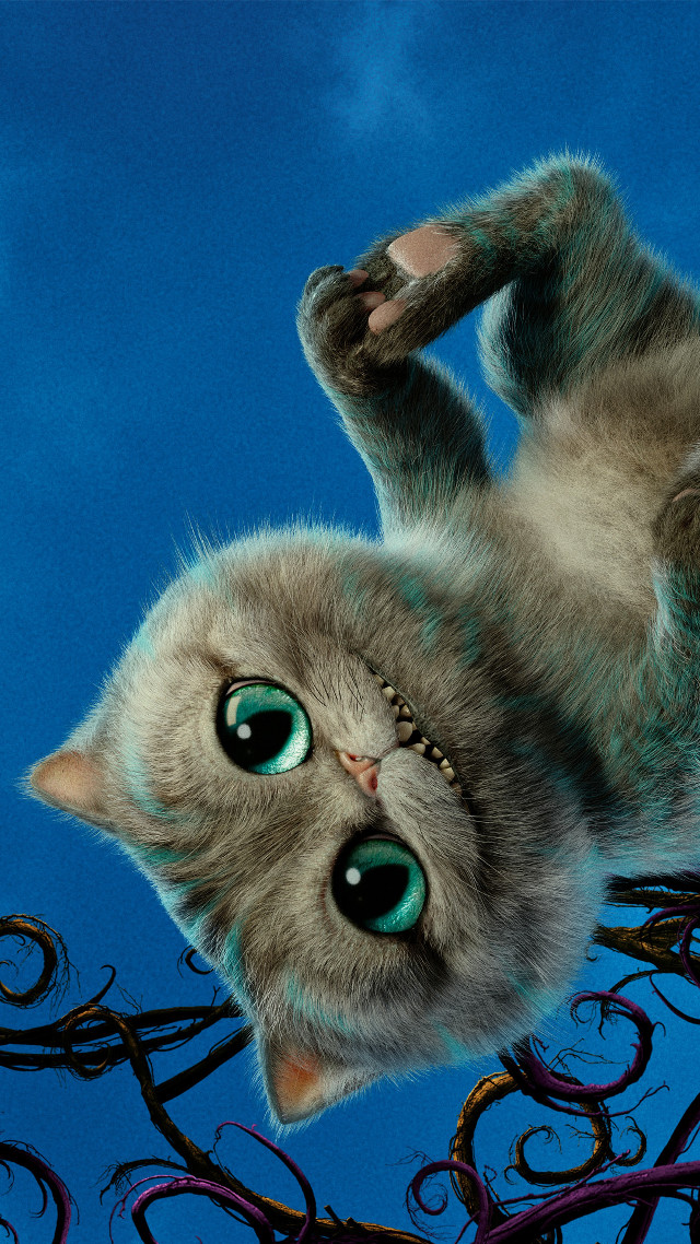Black cat green eyes upside free wallpaper - medium preview image
