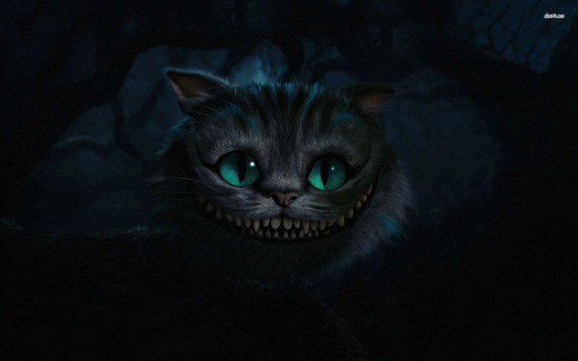 Cat glowing eyes creepy smile #3 free wallpaper - medium preview image