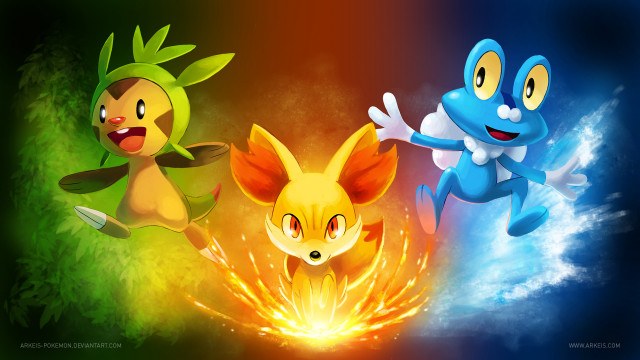 Pokemons flying colorful background scorbunny free wallpaper - medium preview image
