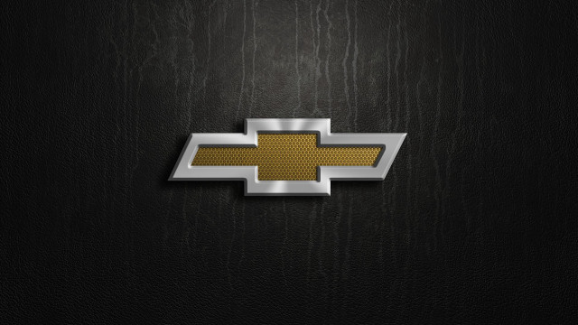 Chevrolet logo black leather gold free wallpaper - medium preview image