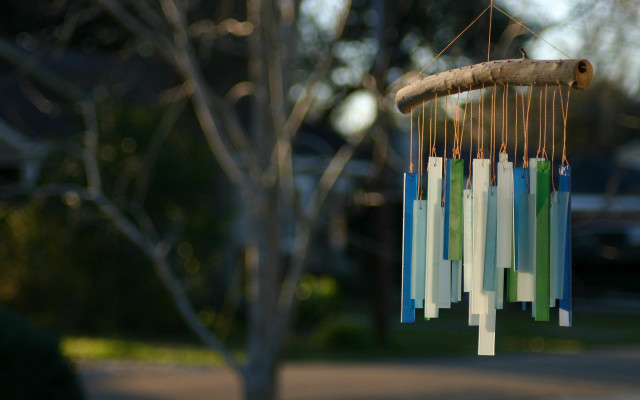 Wind chime tree neighborhood car free wallpaper - medium preview image