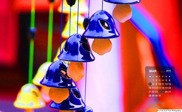Calendar bells rainbow background colorful free wallpaper - medium preview image
