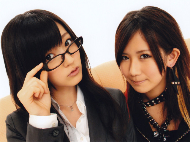 Two asian women glasses black free wallpaper - medium preview image